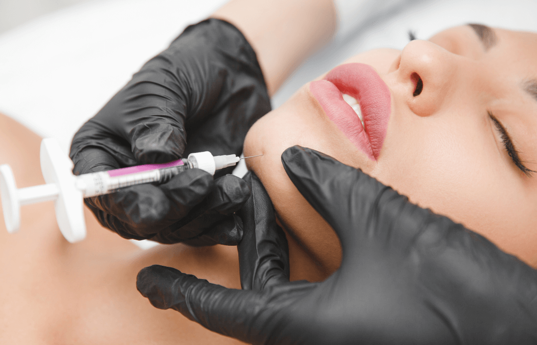 Juvederm injections to the chin area